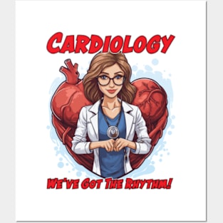 Cardiologist Caricature Gift for Medical Doctor - We've Got The Rhythm! Posters and Art